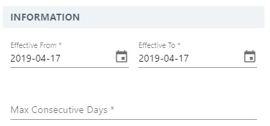 Screenshot from the StaffCircle platform: Absence Policies: Absence Policy Restrictions