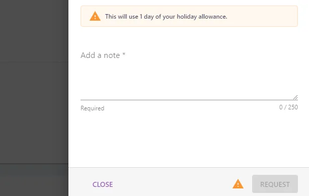 Screenshot from the StaffCircle platform: Absence Settings: Default Request/Approval Notes