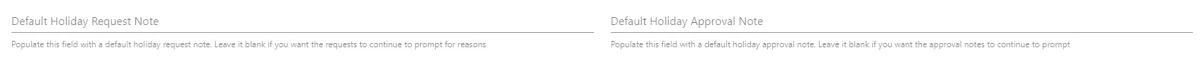 Screenshot from the StaffCircle platform: Absence Settings: Default Request/Approval Notes