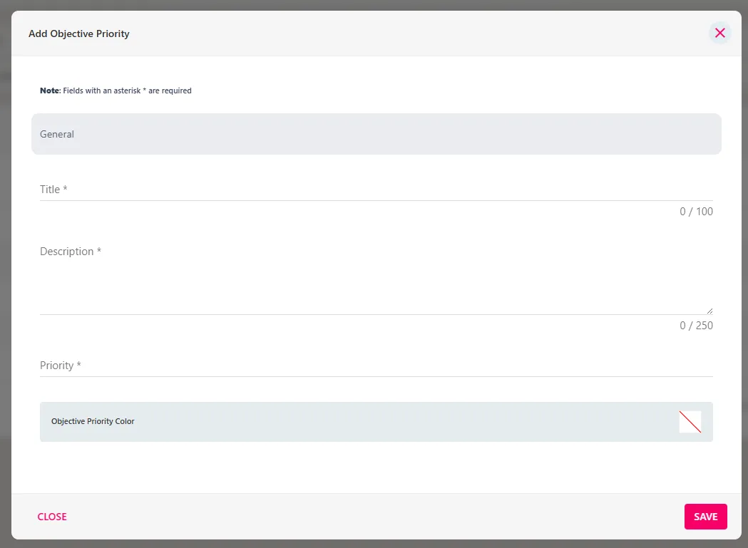 Screenshot from the StaffCircle platform: Add a Priority