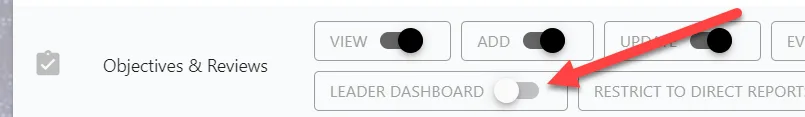 Screenshot from the StaffCircle platform: Add and Configure the Objectives Leaderboard