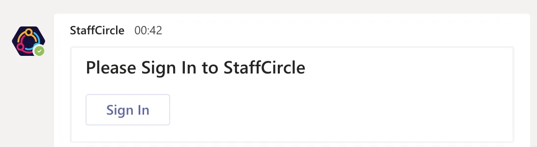 Screenshot from the StaffCircle platform: Add Microsoft Teams Integration - End User