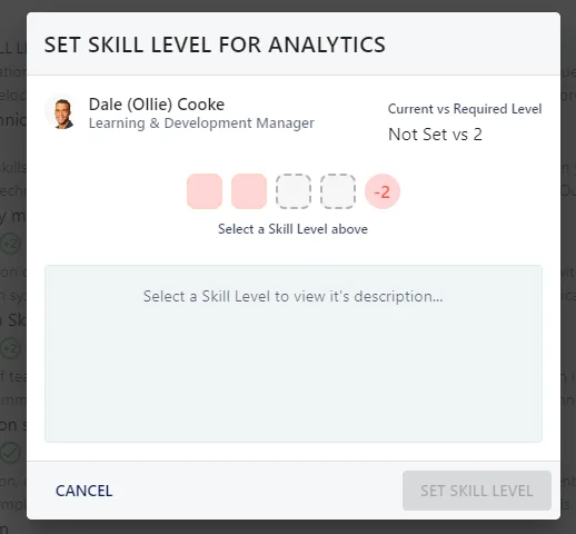 Screenshot from the StaffCircle platform: Assign a Skill to a Person