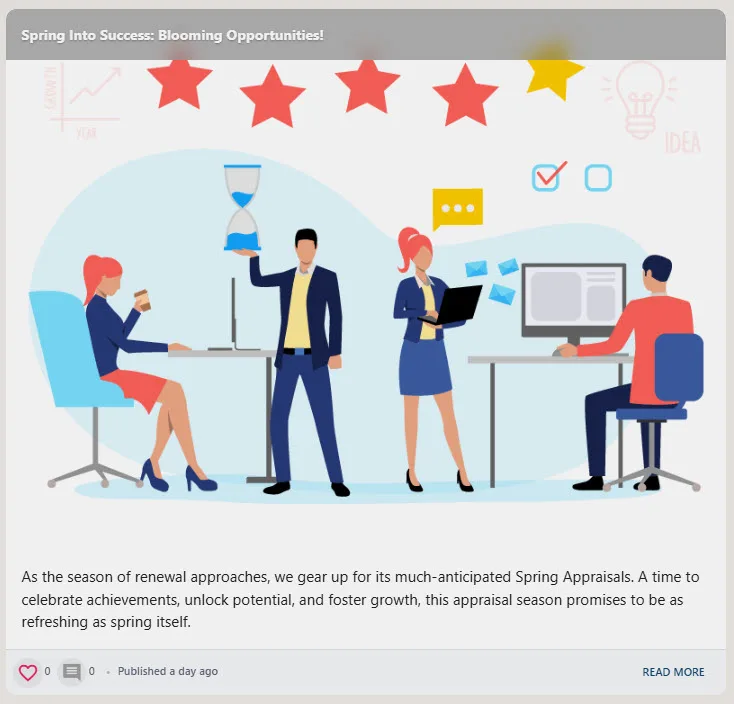 Screenshot from the StaffCircle platform: Blog & Social