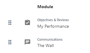 Screenshot from the StaffCircle platform: Configuration: Menu Customisation