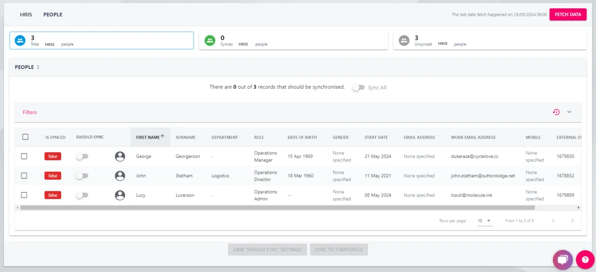 Screenshot from the StaffCircle platform: Connections and Role Explorer v.1.38.0