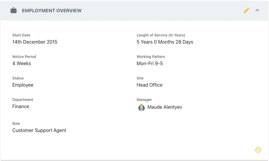 Screenshot from the StaffCircle platform: Contact Record Information