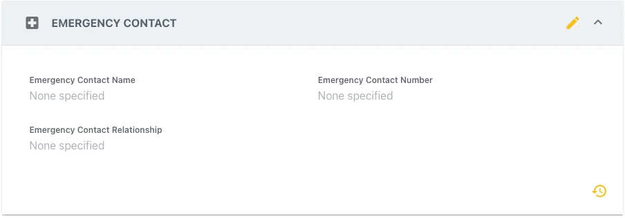 Screenshot from the StaffCircle platform: Contact Record Information