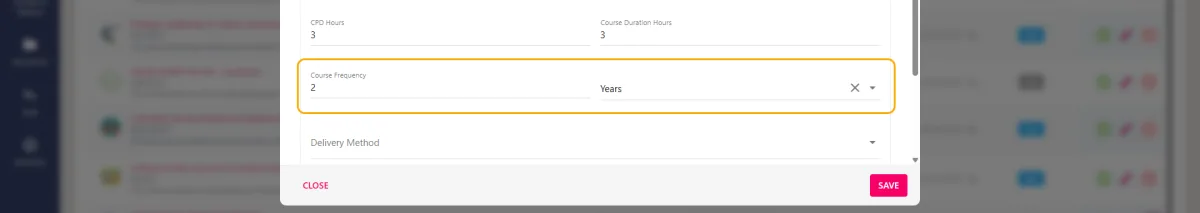 Screenshot from the StaffCircle platform: Courses: Add