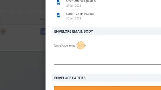 Screenshot from the StaffCircle platform: Create & Send E-Sign Envelope