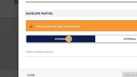 Screenshot from the StaffCircle platform: Create & Send E-Sign Envelope