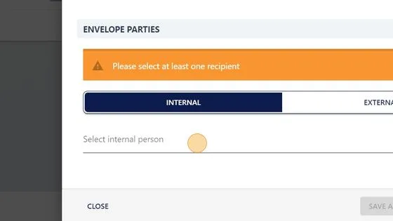 Screenshot from the StaffCircle platform: Create & Send E-Sign Envelope