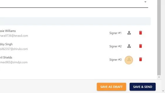 Screenshot from the StaffCircle platform: Create & Send E-Sign Envelope