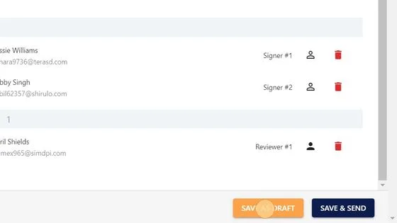Screenshot from the StaffCircle platform: Create & Send E-Sign Envelope