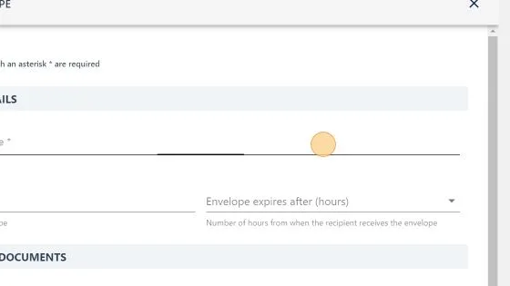 Screenshot from the StaffCircle platform: Create & Send E-Sign Envelope