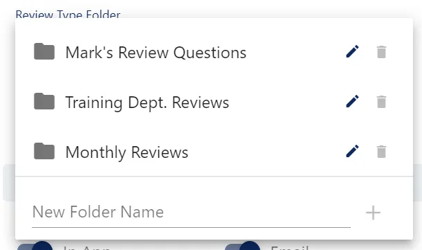 Screenshot from the StaffCircle platform: Creating Folders