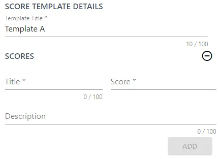 Screenshot from the StaffCircle platform: Creating Score/Option Templates