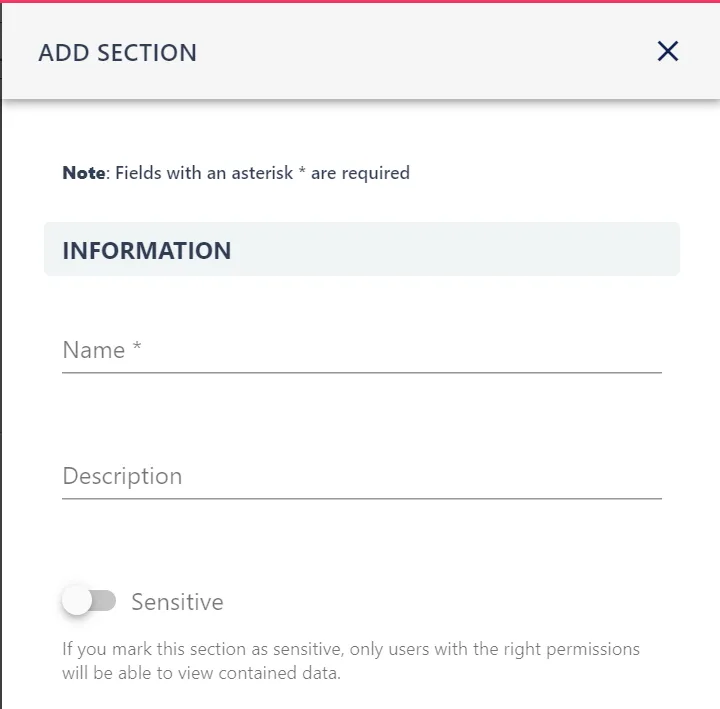 Screenshot from the StaffCircle platform: Custom Fields: Add