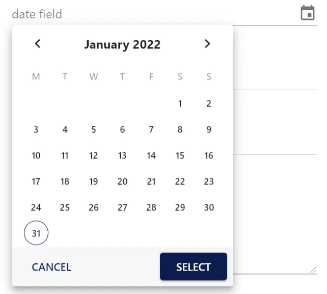 Screenshot from the StaffCircle platform: Custom Fields: Data Types