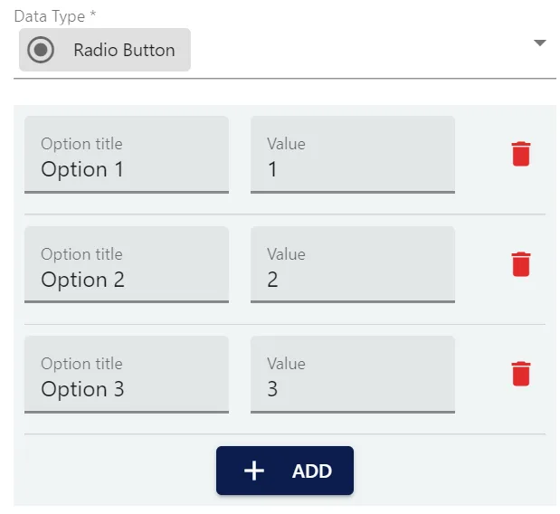 Screenshot from the StaffCircle platform: Custom Fields: Data Types