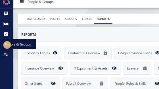 Screenshot from the StaffCircle platform: E-Sign Envelope Usage Report