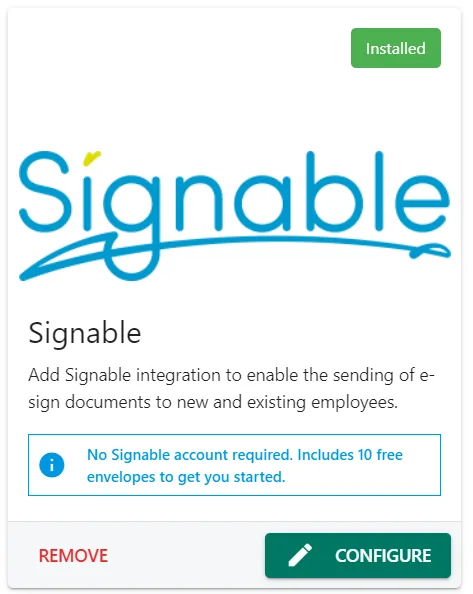 Screenshot from the StaffCircle platform: E-Sign v.1.26.0