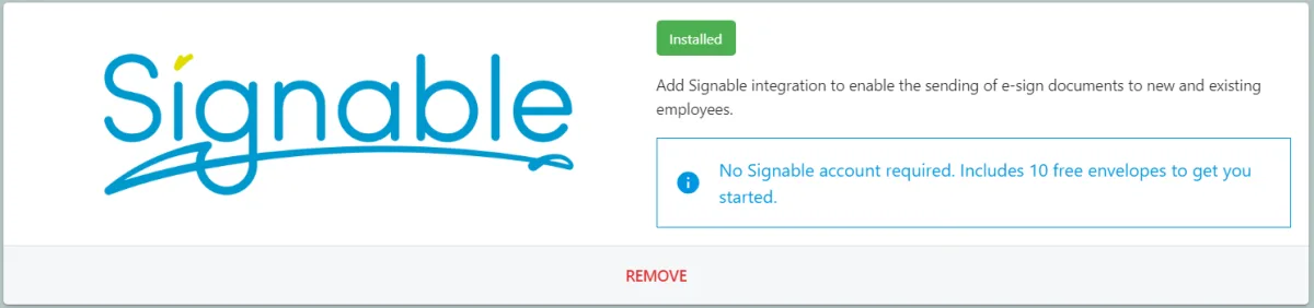 Screenshot from the StaffCircle platform: E-Sign v.1.26.0
