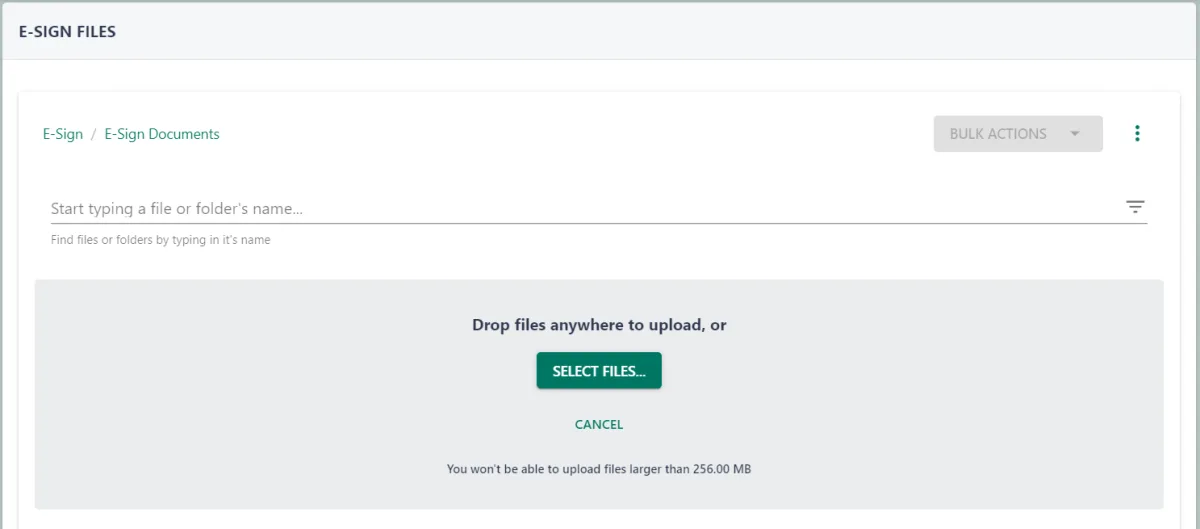 Screenshot from the StaffCircle platform: E-Sign v.1.26.0