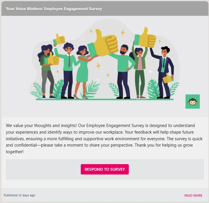 Screenshot from the StaffCircle platform: Engagement Surveys: Overview
