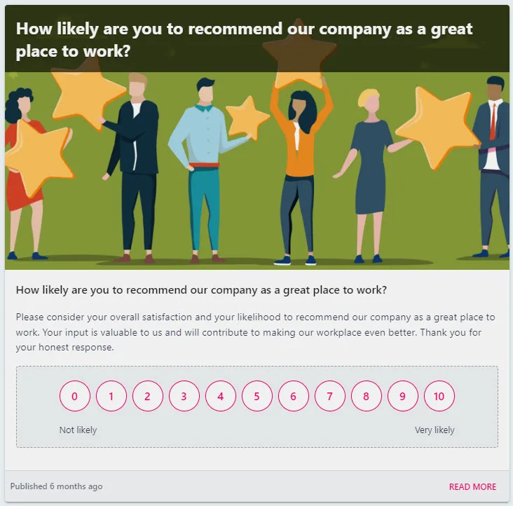 StaffCircle screenshot: staffcircle university employee comms respond to a survey 2