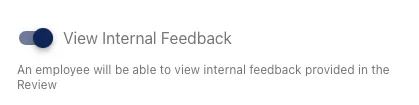 Screenshot from the StaffCircle platform: FAQ: How can I make Internal Review Feedback visible to the Reviewee?