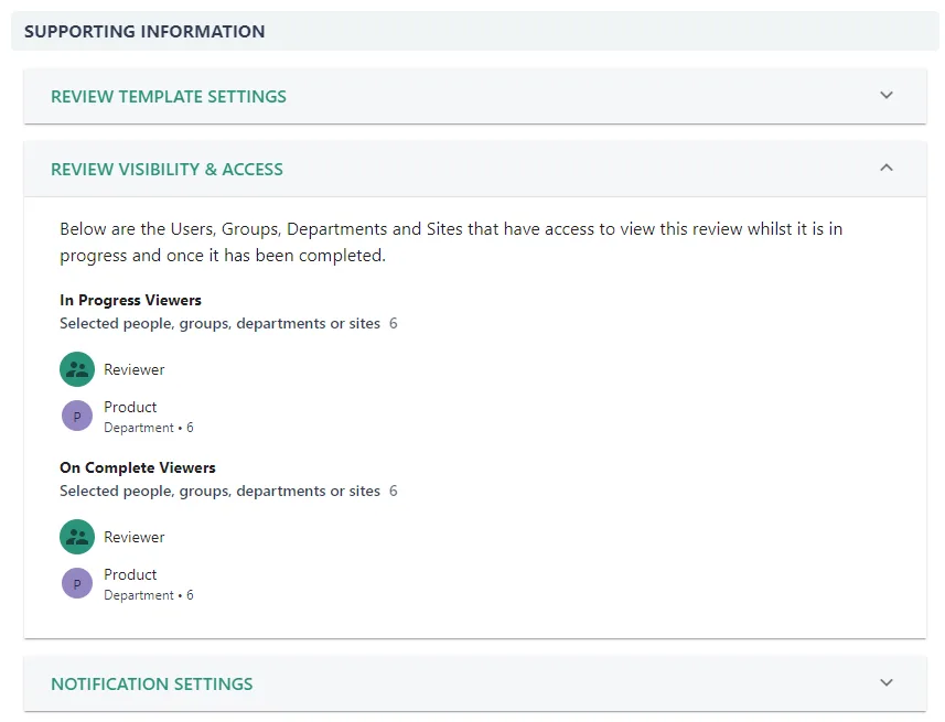 Screenshot from the StaffCircle platform: FAQ: Who can see the reviews?