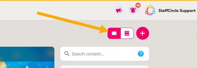 Screenshot from the StaffCircle platform: Feed View Options