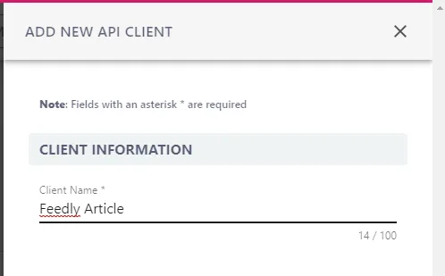 Screenshot from the StaffCircle platform: Feedly Integration with StaffCircle through Zapier
