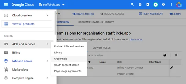 Screenshot from the StaffCircle platform: Google SSO v.1.29.0