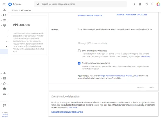 Screenshot from the StaffCircle platform: Google SSO v.1.29.0