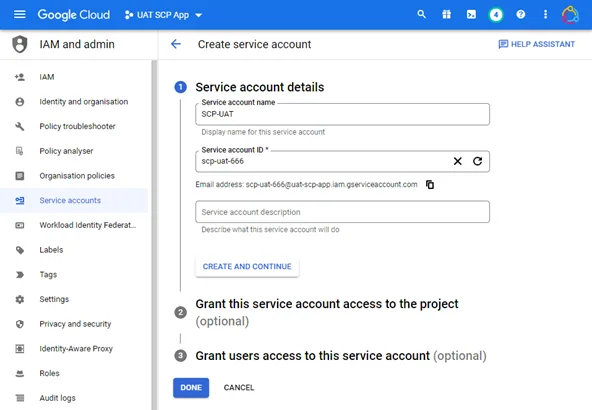 Screenshot from the StaffCircle platform: Google SSO v.1.29.0