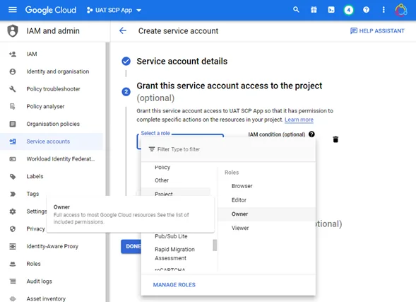 Screenshot from the StaffCircle platform: Google SSO v.1.29.0
