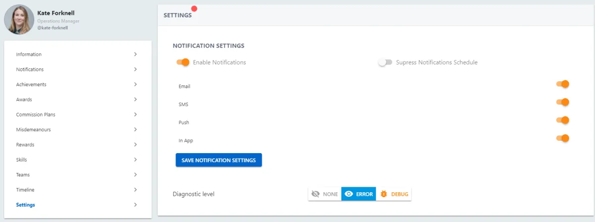 Screenshot from the StaffCircle platform: Holidays & Absence v.1.0.11