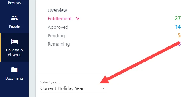 Screenshot from the StaffCircle platform: How can I book a holiday for next year?