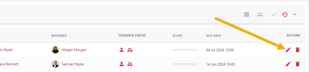 Screenshot from the StaffCircle platform: How can I change the Reviewer?