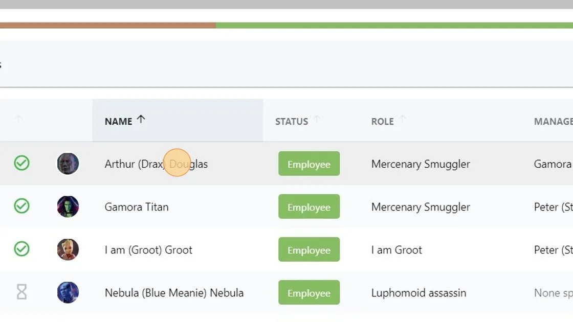 Screenshot from the StaffCircle platform: How can I update a user's email address?