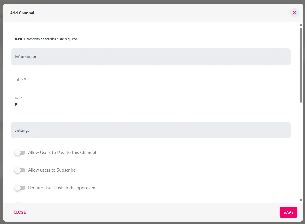 Screenshot from the StaffCircle platform: How do I create an Awards Channel?