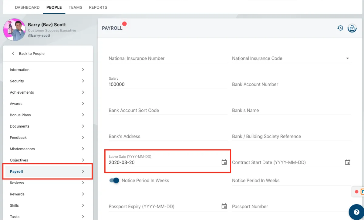 Screenshot from the StaffCircle platform: How do I de-activate or terminate a user or staff account?
