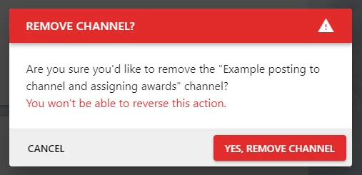 Screenshot from the StaffCircle platform: How do I delete my Awards Channel?