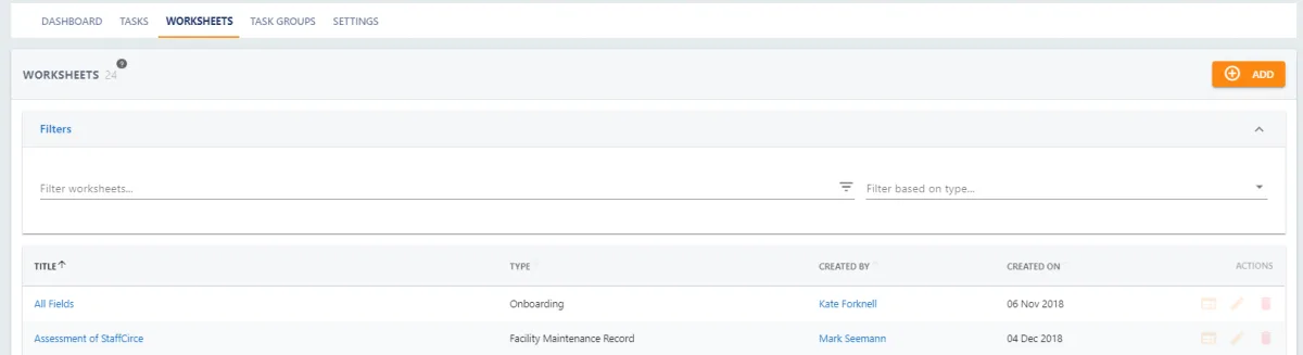 Screenshot from the StaffCircle platform: How do I edit a calculation on a worksheet?