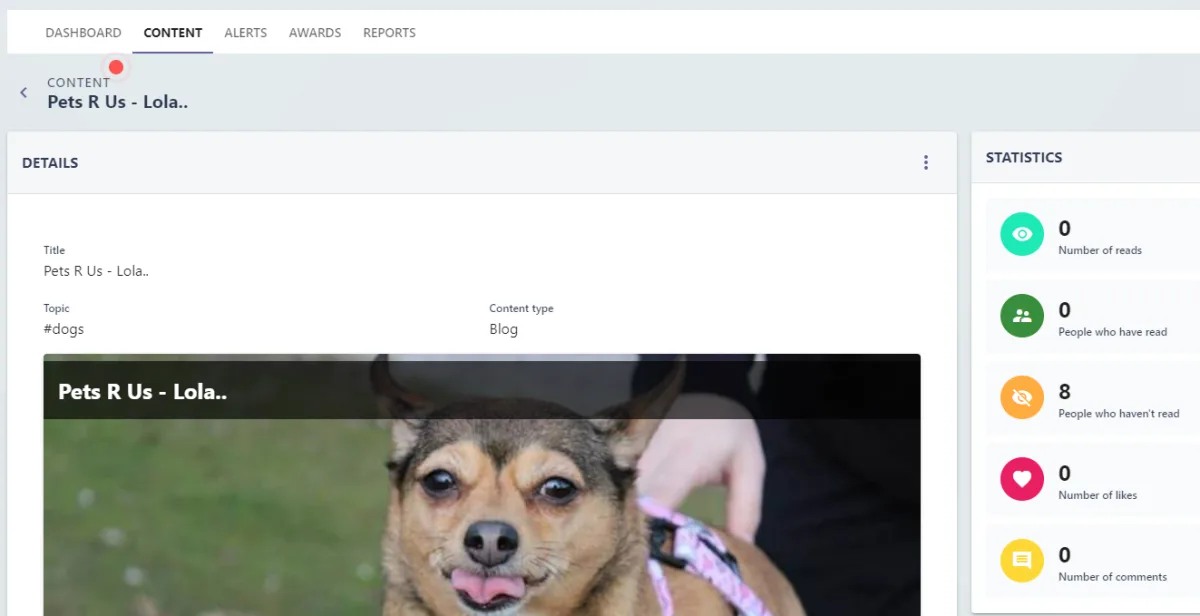 Screenshot from the StaffCircle platform: How do I move content to a different feed/channel?