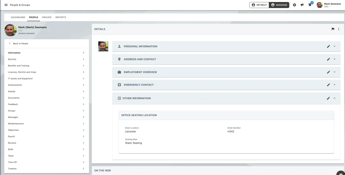 Screenshot from the StaffCircle platform: HR:V2 v.1.11.0