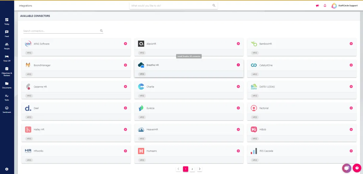 StaffCircle screenshot: 1 availableconnectors Qrw