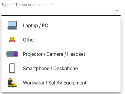 Screenshot from the StaffCircle platform: IT Asset & Equipment Records